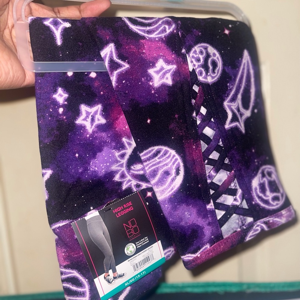 Purple Galaxy Print Leggings